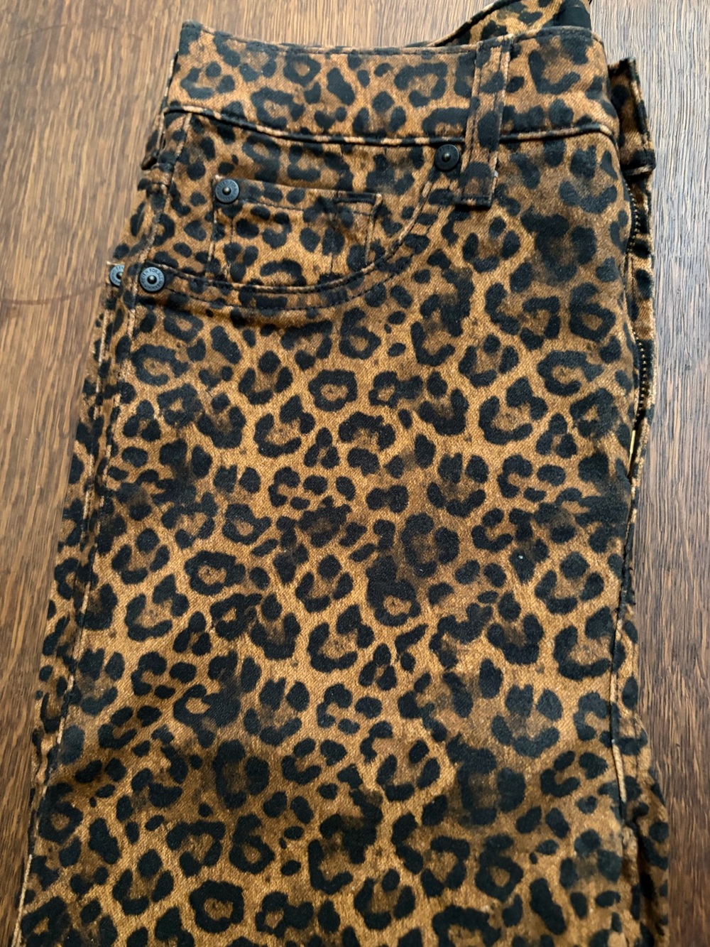 Women’s Leopard Print Jeans with Boot Cut - Brown/Black